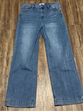 Risen Jeans Women's 15/32 High Rise Straight Leg Baggy Stretch Denim